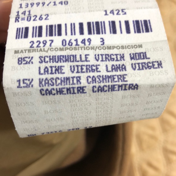 Hugo Boss Men’s Tan Virgin Wool & Cashmere Coat – Size 46R - Picture 8 of 8